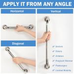 Therwen 6 Pack Grab Bars for Bathtubs and Showers Shower Grab Bars for Seniors Stainless Steel Bathroom Handicap for Elderly for Wall Shower Handle Assist Device (12 Inch,18 Inch,24 Inch,Silver)