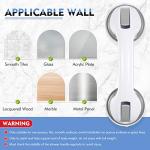 Grab Bars for Bathtubs and Showers, 12 Inch Shower Handle Strong Suction Cup Grab Bar for Shower Chair Stool, Bathroom Safety Bar for Seniors, Elderly, Handicap (2 Pack)