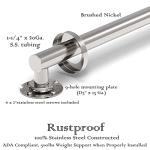AquaChase ADA Compliant Grab Bar, 500lbs Weight Support for Bath Safety (12 inch, Brushed Nickel)