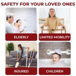 Safe-er-Grip Changing Lifestyles Suction Cup Grab Bars For Bathtubs & Showers; Safety Bathroom Assist Handle, White & Grey, 16 Inches