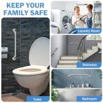 Therwen 6 Pack Grab Bars for Bathtubs and Showers Shower Grab Bars for Seniors Stainless Steel Bathroom Handicap for Elderly for Wall Shower Handle Assist Device (12 Inch,18 Inch,24 Inch,Silver)