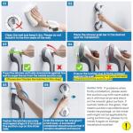 LEVERLOC Grab Bars for Bathtubs and Showers 2 Pack Suction Grab Bar, Heavy Duty 12 Inch Shower Handle Removable Bath Handrails for Seniors and Elderly, Bathroom Safety Grip No Drilling Waterproof Grey