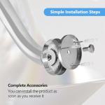 Rackickyer Shower Grab Bar, 2 Pack 12 Inch Brushed Nickel Bathroom Safety Bar, 1.25" Diameter 304 Stainless Steel Grab Bars for Bathtubs and Showers, Handicap Shower Grab Bar for Seniors Elderly