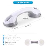 Grab Bars for Bathtubs and Showers Suction Grab Bar, Heavy Duty 12 Inch Shower Handle Removable Bath Handrails for Seniors and Elderly, Bathroom Safety Grip No Drilling Waterproof 2 Pack