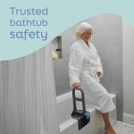 Medline Deluxe Plastic Tub Grab Bar, Microban Protection, 250lb Weight Capacity, Grey