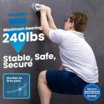 LEVERLOC Grab Bars for Bathtubs and Showers 2 Pack Suction Grab Bar, Heavy Duty 12 Inch Shower Handle Removable Bath Handrails for Seniors and Elderly, Bathroom Safety Grip No Drilling Waterproof Grey