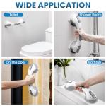 LEVERLOC Grab Bars for Bathtubs and Showers 2 Pack Suction Grab Bar, Heavy Duty 12 Inch Shower Handle Removable Bath Handrails for Seniors and Elderly, Bathroom Safety Grip No Drilling Waterproof Grey