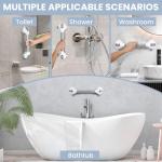 Reyiu Grab Bars for Bathtubs and Showers, 16.5 Inch Handicap Shower Handle Safety with Indicators, Suction Cup Grab Bar for Shower Chair Stool, Seniors, Elderly (2 Pack)