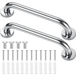 Blulu 2 Set Shower Grab Bar Stainless Steel Bathroom Grab Bar Handle Anti Slip Heavy Duty Bathtub Handle Support Balance Hand Rails for Bathroom Elderly Handicap Senior Pregnant (9 Inch)