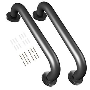 Safety Handle Bar Iron Outdoor Deck Rail Banister Bath Shower Indoor & Outdoor Deck Hand Rail 500LBS Load Capacity Wall Mount Stainless Steel 2 Pack