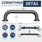 Safety Handle Bar Iron Outdoor Deck Rail Banister Bath Shower Indoor & Outdoor Deck Hand Rail 500LBS Load Capacity Wall Mount Stainless Steel 2 Pack