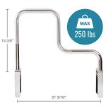 DMI Chrome Plated Grab Bars For Bathtubs And Showers For Seniors For Bathtubs And Showers, Adjustable Bathtub Rail Safety Grab Bars, Rust-resistant, 250 Lb Capacity, Textured Non-Slip Handle, 3.3-5.8"