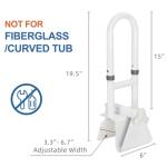 HEPO Adjustable Bathtub Safety Rail for Elderly, Tub Grab Bar for Bathroom, Assistance Bathtub Handle Clamp for Seniors Bath Handles Support and Fall Prevention, White