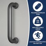 Safety Handle Bar Iron Outdoor Deck Rail Banister Bath Shower Indoor & Outdoor Deck Hand Rail 500LBS Load Capacity Wall Mount Stainless Steel 2 Pack