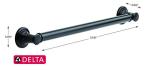 DELTA FAUCET 41624-RB Traditional 24" Grab Bar with Concealed Mounting, Venetian Bronze Venetian Bronze