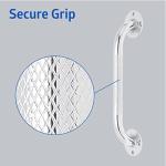 Medline Knurled Chrome 12” Grab Bar for Shower & Bathtub, Independence & Ease of Movement — for Elderly, Handicapped or Seniors, 300 lb. Capacity, 1 Bar