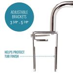 DMI Chrome Plated Grab Bars For Bathtubs And Showers For Seniors For Bathtubs And Showers, Adjustable Bathtub Rail Safety Grab Bars, Rust-resistant, 250 Lb Capacity, Textured Non-Slip Handle, 3.3-5.8"