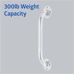 Medline Knurled Chrome 12” Grab Bar for Shower & Bathtub, Independence & Ease of Movement — for Elderly, Handicapped or Seniors, 300 lb. Capacity, 1 Bar