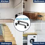 Safety Handle Bar Iron Outdoor Deck Rail Banister Bath Shower Indoor & Outdoor Deck Hand Rail 500LBS Load Capacity Wall Mount Stainless Steel 2 Pack