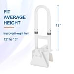 HEPO Adjustable Bathtub Safety Rail for Elderly, Tub Grab Bar for Bathroom, Assistance Bathtub Handle Clamp for Seniors Bath Handles Support and Fall Prevention, White