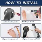 Safety Handle Bar Iron Outdoor Deck Rail Banister Bath Shower Indoor & Outdoor Deck Hand Rail 500LBS Load Capacity Wall Mount Stainless Steel 2 Pack