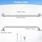 M METERXITY 24 Inch Anti Slip Grab Bars for Bathtubs and Showers, Stainless Steel Safety Shower Handle for Bathroom/Toilet/Seniors/Elderly Assist Bath Handle [Chrome]