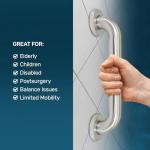 Highcraft Grab Bar for Bathtubs and Showers, Shower Grab Bars for Seniors and Elderly, Safety Bar for Bathroom 12" x 1.5" ADA Compliant Grab Bar, Heavy Duty Stainless Steel Shower Handle Wall Mount