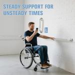 IJDD 12 Inch Shower Grab Bars for Seniors 304 Stainless Steel Knurled Non Slip Safety Bars for Showers and Walls, Fall Prevention and Handicap Support, Daily Balance Assistive Gifts for Elderly