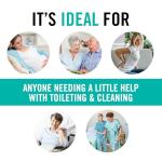 Juvo Toilet Aid - Personal Bottom Wiping Tool, Bathroom Mobility Aid for Disabled, Elderly, and Surgery Recovery - 18" long wand with hygienic cover