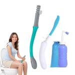 Toilet Aids Set for Wiping - Long Handle Butt Wiper for People Overweight, Elderly and Disabled, Bottom Buddy Wiping Aid for Bathroom ( 4PCS Personal Hygiene Kit )