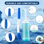 Foldable Toilet Aids Set for Wiping – 2PCS Personal Hygiene Kit with Collapsible Butt Wiper Tool & Dual-Nozzle Peri Bottle , Wiping Aid for Post-Surgery Recovery, Elderly and Travel Use (Blue, Ultra)