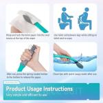 Toilet Aids Set for Wiping - Long Handle Butt Wiper for People Overweight, Elderly and Disabled, Bottom Buddy Wiping Aid for Bathroom ( 4PCS Personal Hygiene Kit )