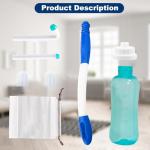 Foldable Toilet Aids Set for Wiping – 2PCS Personal Hygiene Kit with Collapsible Butt Wiper Tool & Dual-Nozzle Peri Bottle , Wiping Aid for Post-Surgery Recovery, Elderly and Travel Use (Blue, Ultra)