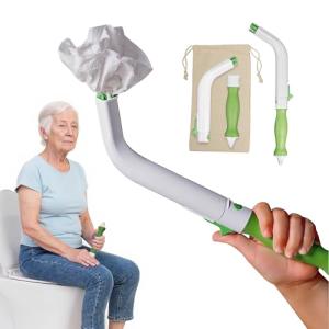 Toilet Aids for Wiping – 14.5” Wipe Assist for Toileting for All People with Range of Motion Limitations – Toilet Wiper Reacher Aid/Toilet Paper Extender for Holding Tissue & Personal Hygiene Products