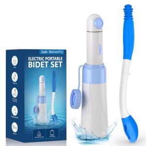 Portable Bidet Toilet Aids Wiper Tool Set for Travel | 350ML Bottle | 450mAh Battery | IPX7 Waterproof |Compact & High-Powered with 2 Pressure Modes for Wiping and Personal Hygiene (Blue, Ultra)