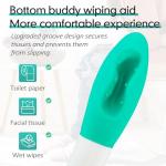 Butt Wiper Tool, 15.7" Comfort Wipe Toilet Aid for Wiping Bottom, Bottom Buddy Wiping Aid for Disabled, Elderly, Overweight, Pregnant People, Easy to Use Bottom Buddy Wiping Assist Tool