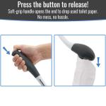 DMI CleanReach Pro with Sanitary Holder - Easy Release Toilet Aids for Wiping Bottom, Butt Wiper Tool for Women and Men, Long Handle Toilet Aids for Seniors and Handicap, Toileting Wand