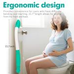 Butt Wiper Tool, 15.7" Comfort Wipe Toilet Aid for Wiping Bottom, Bottom Buddy Wiping Aid for Disabled, Elderly, Overweight, Pregnant People, Easy to Use Bottom Buddy Wiping Assist Tool