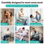 Butt Wiper Tool, 15.7" Comfort Wipe Toilet Aid for Wiping Bottom, Bottom Buddy Wiping Aid for Disabled, Elderly, Overweight, Pregnant People, Easy to Use Bottom Buddy Wiping Assist Tool