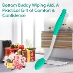Butt Wiper Tool, 15.7" Comfort Wipe Toilet Aid for Wiping Bottom, Bottom Buddy Wiping Aid for Disabled, Elderly, Overweight, Pregnant People, Easy to Use Bottom Buddy Wiping Assist Tool