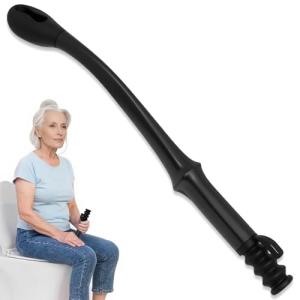Toilet Aids for Wiping Premium Butt Wiper Tool for Women and Men with Long, Reach&Hygienic Release, Ideal Toilet Aids for Wiping in Bathroom, Elderly, Pregnant, Limited Mobility Users (Black)
