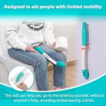 wefaner Toilet Aids Wiping Long Reach （2 Pack） Comfort Wipe Wand Bottom Buddy Toilet Self Tissue Aids for Toileting, Self Help Wipe Butt for Fat People，Limited Mobility,Elderly, Pregnancy,with hooks.