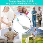 wefaner Toilet Aids Wiping Long Reach （2 Pack） Comfort Wipe Wand Bottom Buddy Toilet Self Tissue Aids for Toileting, Self Help Wipe Butt for Fat People，Limited Mobility,Elderly, Pregnancy,with hooks.