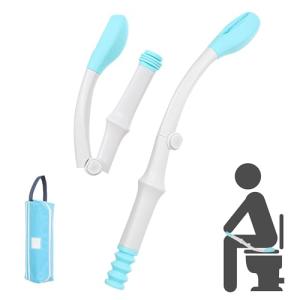 Portable Toilet Aids for Wiping - 15.7” Press to Fold Long Reach Comfort Bottom Buddy Wiping Aid - Travel Butt Wiper After Surgery for Disabled,Elderly,Pregnant