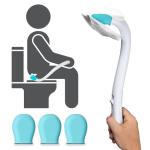 Vive Wiping Wand Toilet Aid - Bum Wipe Assist Tool for Toileting - 15" Long Reach Comfort Wiper for Obese, Bathroom Extender - Handicap Assistance for Bottom (Wiping Aid)