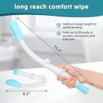 Portable Toilet Aids for Wiping - 15.7” Press to Fold Long Reach Comfort Bottom Buddy Wiping Aid - Travel Butt Wiper After Surgery for Disabled,Elderly,Pregnant