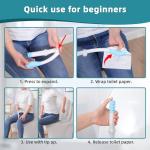 Portable Toilet Aids for Wiping - 15.7” Press to Fold Long Reach Comfort Bottom Buddy Wiping Aid - Travel Butt Wiper After Surgery for Disabled,Elderly,Pregnant