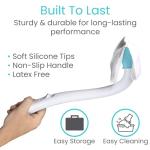 Vive Wiping Wand Toilet Aid - Bum Wipe Assist Tool for Toileting - 15" Long Reach Comfort Wiper for Obese, Bathroom Extender - Handicap Assistance for Bottom (Wiping Aid)