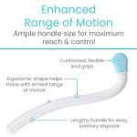 Vive Wiping Wand Toilet Aid - Bum Wipe Assist Tool for Toileting - 15" Long Reach Comfort Wiper for Obese, Bathroom Extender - Handicap Assistance for Bottom (Wiping Aid)