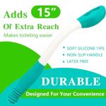 15" Long Reach Comfort Butt Wiper Tools,Wiping Wand Toilet Aid for Wiping,Handicap Assistance for Bottom, Personal Hygiene,Seniors,Surgery Recovery Handicap Accessories for Daily Living